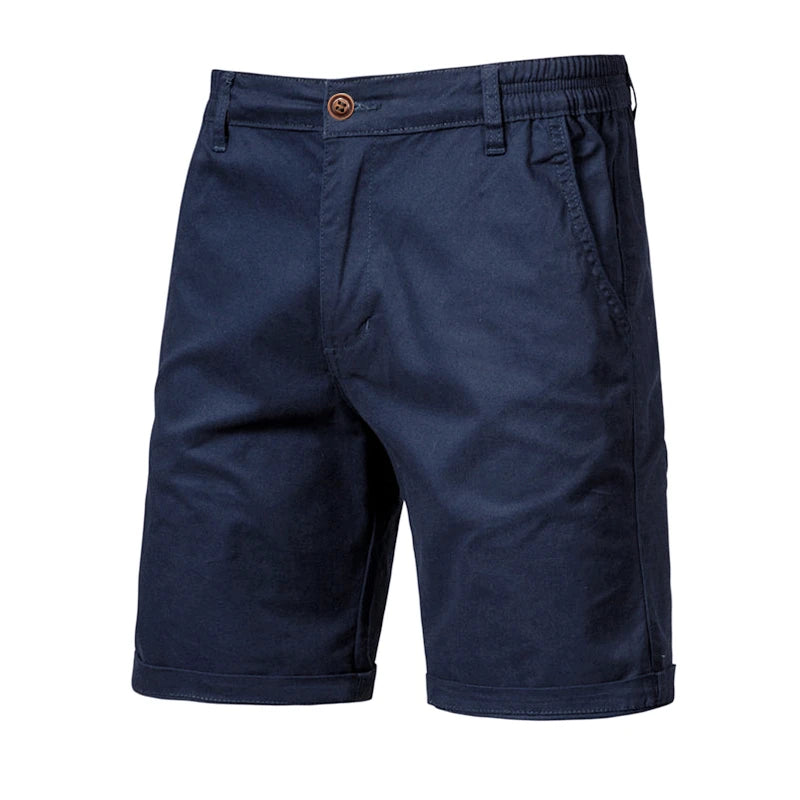 Men's 100% Cotton Elastic Waist Casual Cargo Shorts
