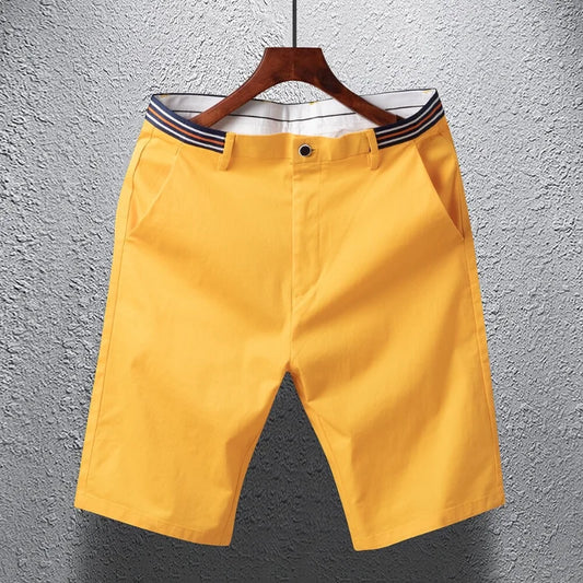 Men's Breathable Cotton Business Casual Elastic Shorts