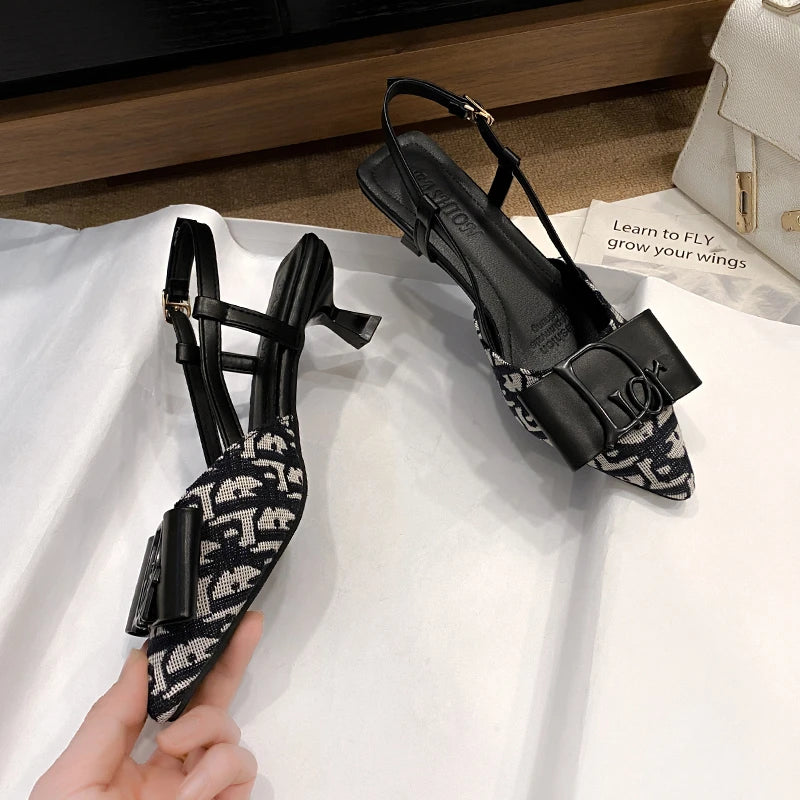 Women's Luxury Embroidered Pointed-Toe High Heel Sandals | Shallow Casual Summer Shoes