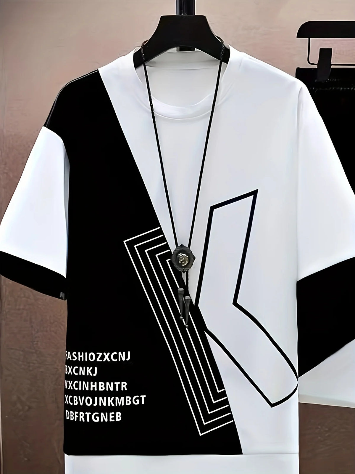 Men's 3D Letter Print Lightweight Summer T-Shirt & Shorts Set