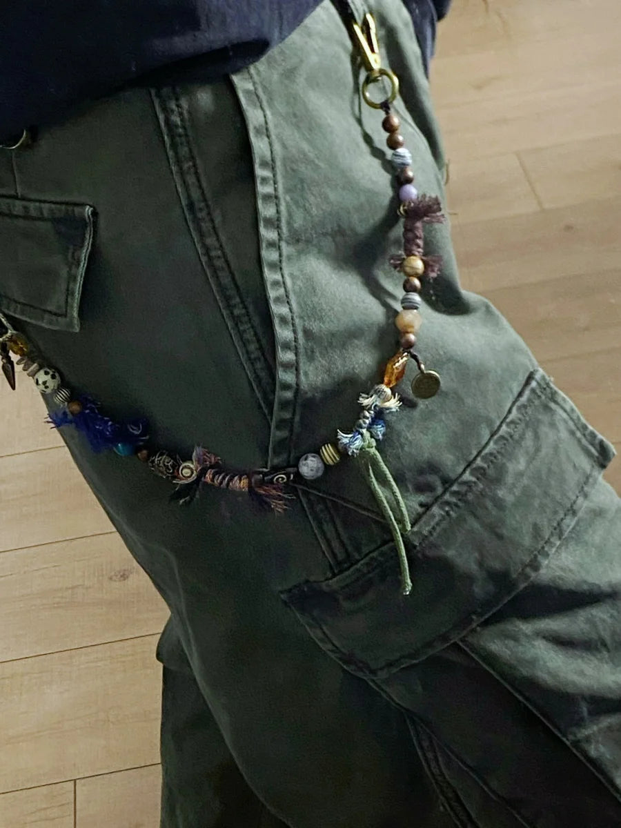 Boho Evil Eye Braided Rope & Gold Chain Strap for Women's Bags