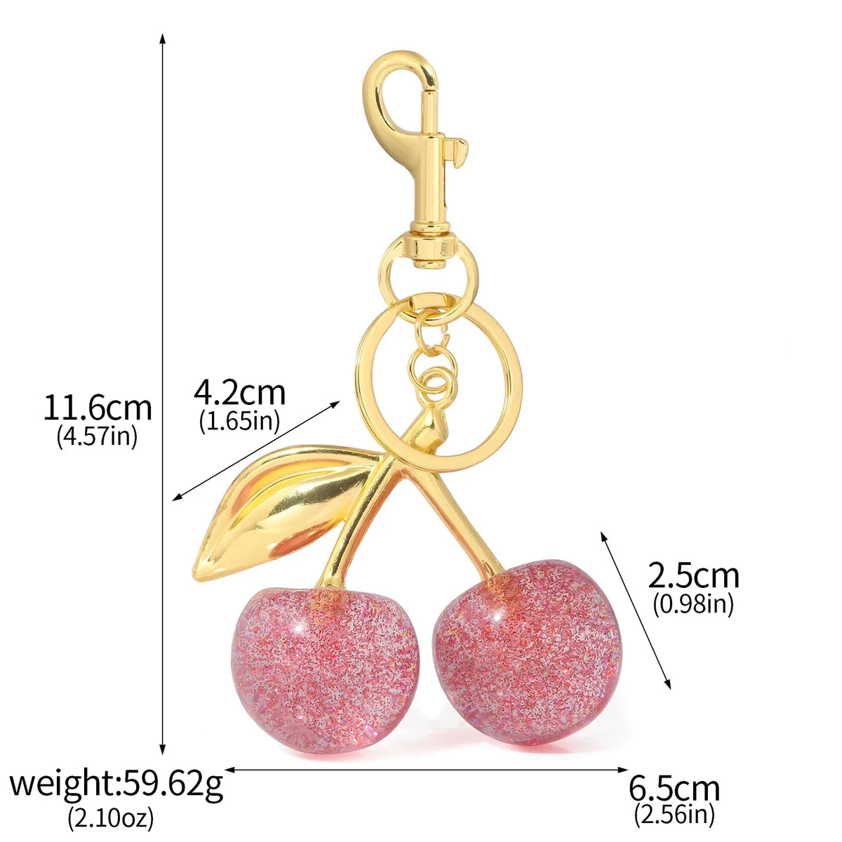 6-Piece Cherry Bag Charm & Pendant Set for Women's Handbags, Totes & Keychains