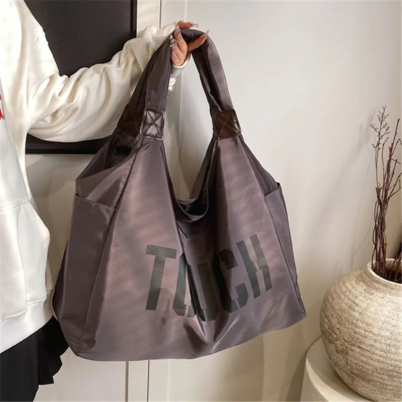 Women's Lightweight Oxford Large Capacity Travel Tote & Yoga Shoulder Bag
