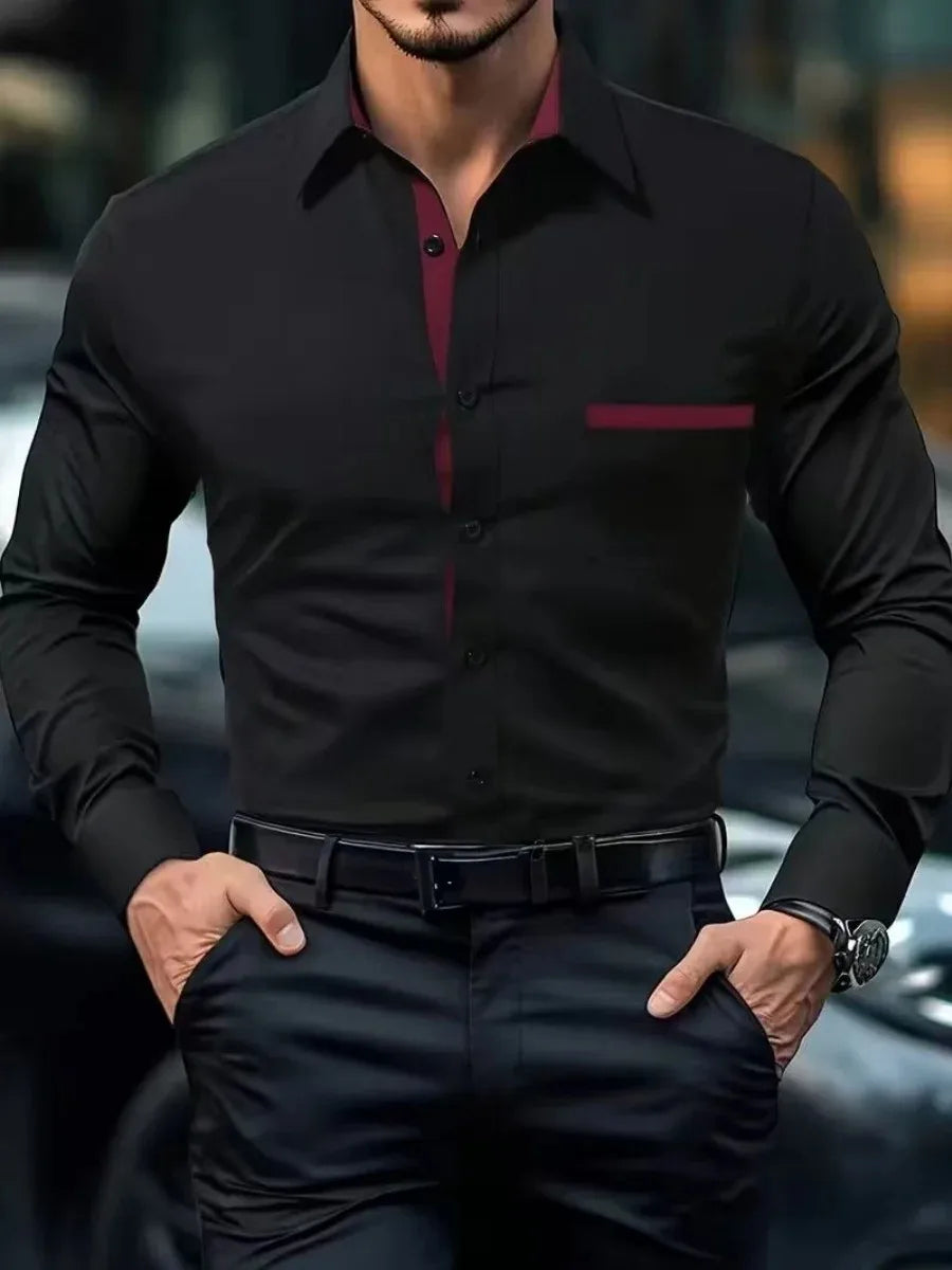 2026 Men's Casual Long Sleeved Shirt, New Style, Men's Comfortable and Fashionable Lapel Shirt
