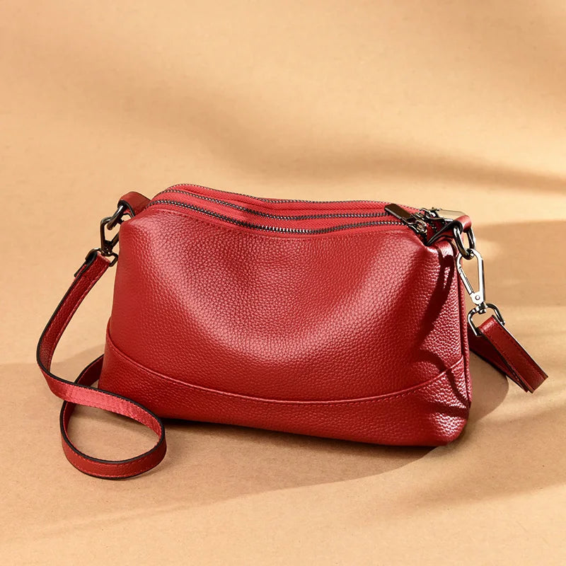 Women's Luxury Genuine Cowhide Leather Messenger & Shoulder Bag
