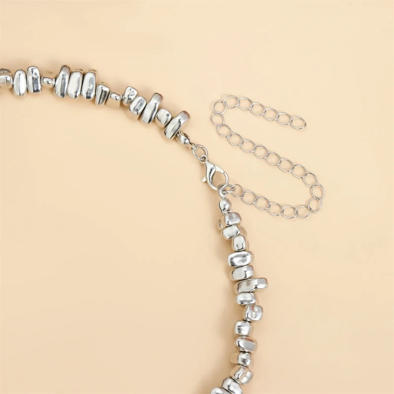 Handmade Irregular Bead & Tassel Collarbone Choker Necklace