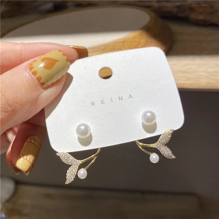 Trend Simulation Pearl Long Earrings Romantic Cute Simple Personality Female Wedding  Fashion Korean Jewelry Pendant Earrings