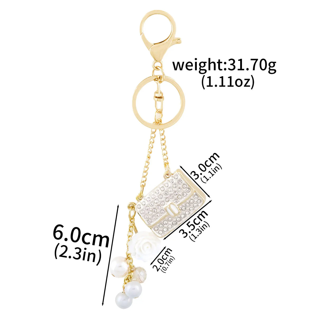 Fashion Crystal Bag-Shape & Flower Rhinestone Keychain & Bag Charm
