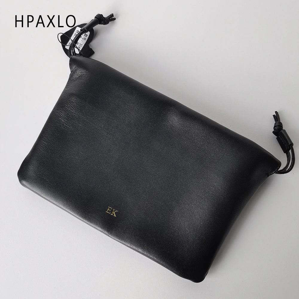Women's Lambskin Cloud Drawstring Mini Underarm & Crossbody Bag