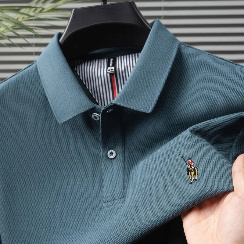 Men's 100% Cotton Embroidered Golf Polo Shirt
