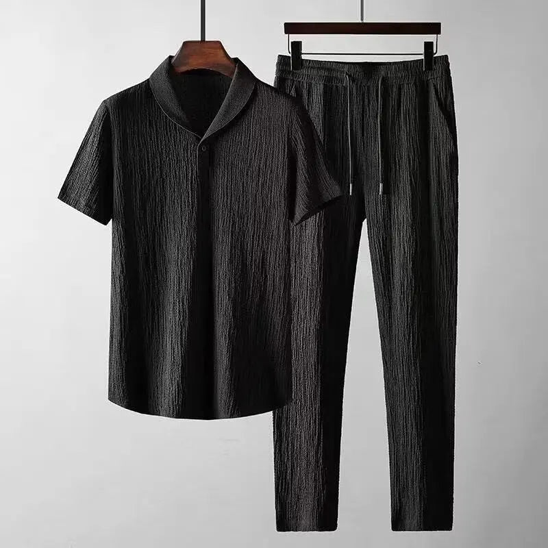 Men's Lightweight Solid Color T-Shirt & Jogger Pants Set