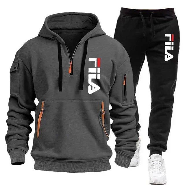 Men's Hooded Sportswear Tracksuit Set (Pullover Hoodie & Matching Joggers)