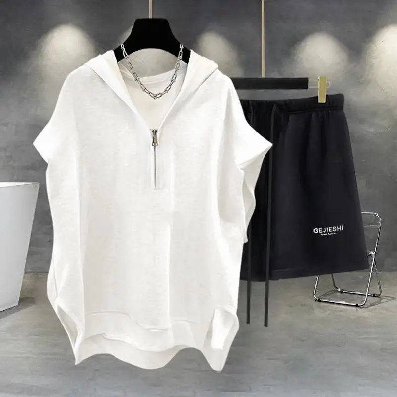 Men's Korean Streetwear Loose Sports Shorts Set