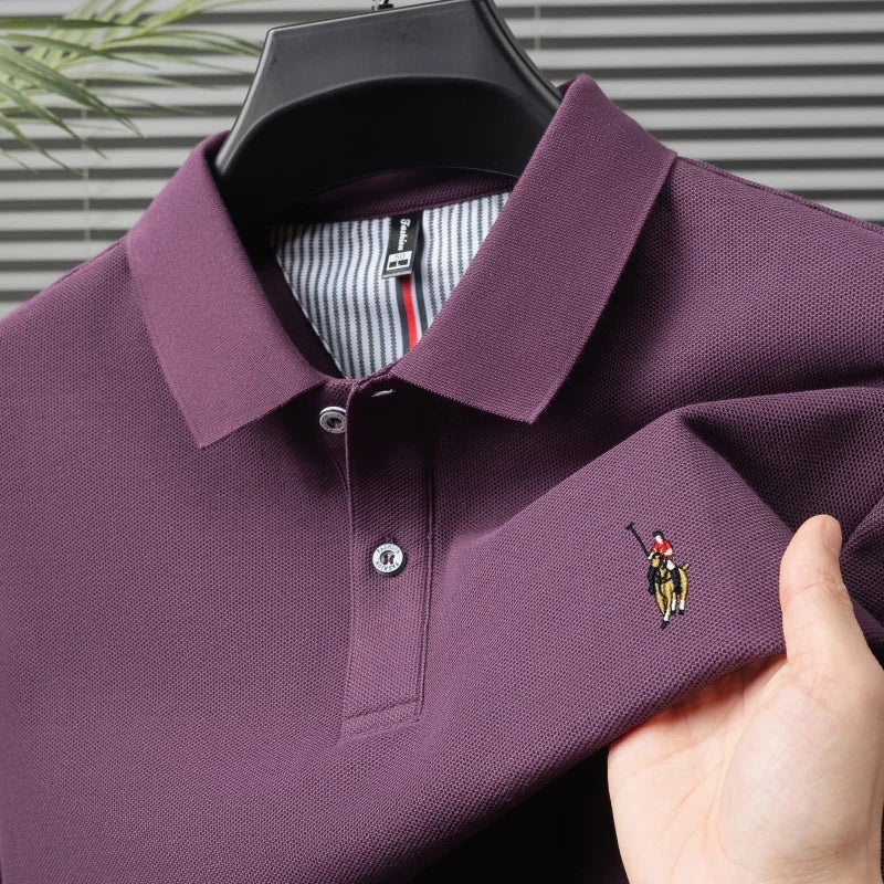 Men's 100% Cotton Embroidered Golf Polo Shirt