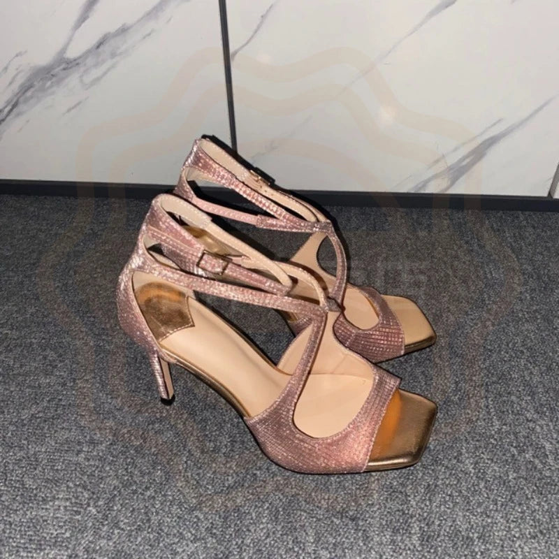 Exquisite Women's Peep-Toe Ultra-High Heel Sandals | Designer Runway Party Shoes