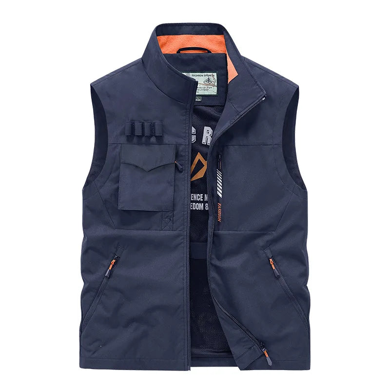 Men’s Multi-Pocket Outdoor Cargo Vest – Lightweight Fishing & Hiking Waistcoat