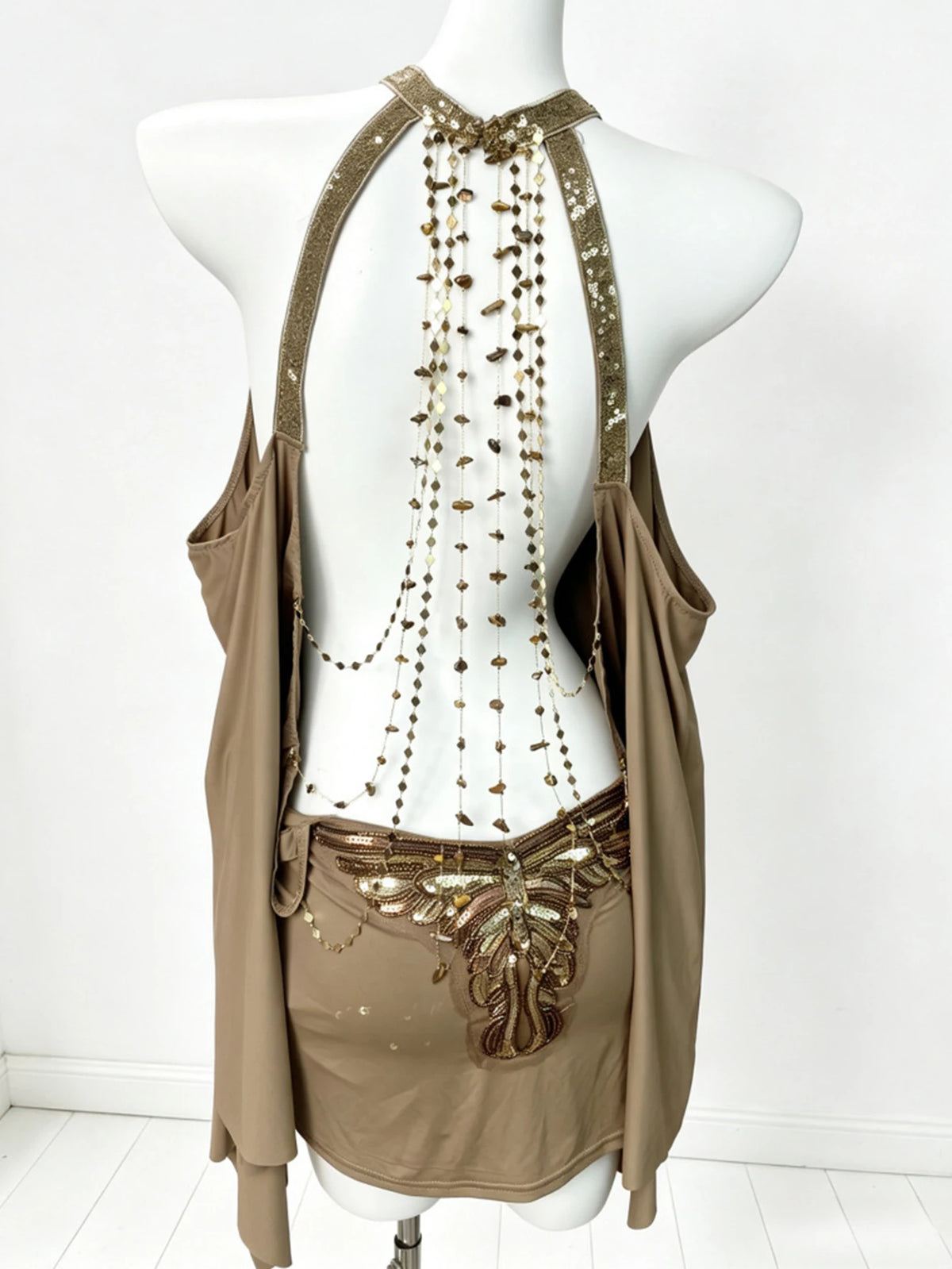 Women's Backless Sequin Bodycon Party Mini Dress