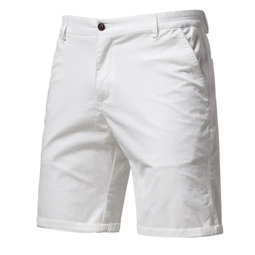 Men's 100% Cotton Elastic Waist Casual Cargo Shorts