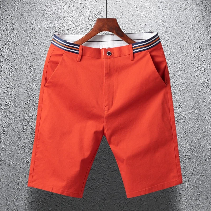 Men's Breathable Cotton Business Casual Elastic Shorts