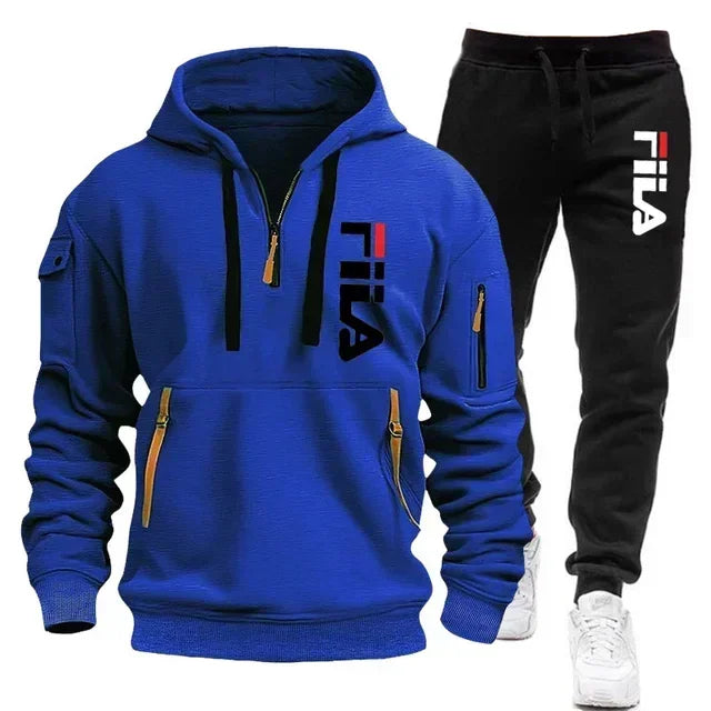 Men's Hooded Sportswear Tracksuit Set (Pullover Hoodie & Matching Joggers)