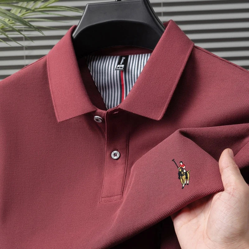 Men's 100% Cotton Embroidered Golf Polo Shirt