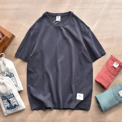 Men's Vintage Washed 100% Cotton Crewneck T-Shirt