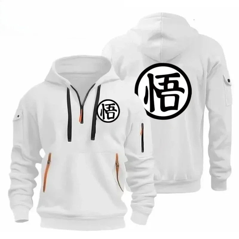 Anime Goku Half-Zipper Casual Pullover Hoodie