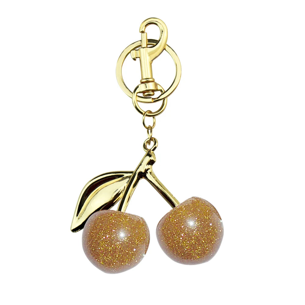 Delicious Red Fruit Crystal Cherry Pendant Keychain | Coach Bag Charm & Jewelry Gift