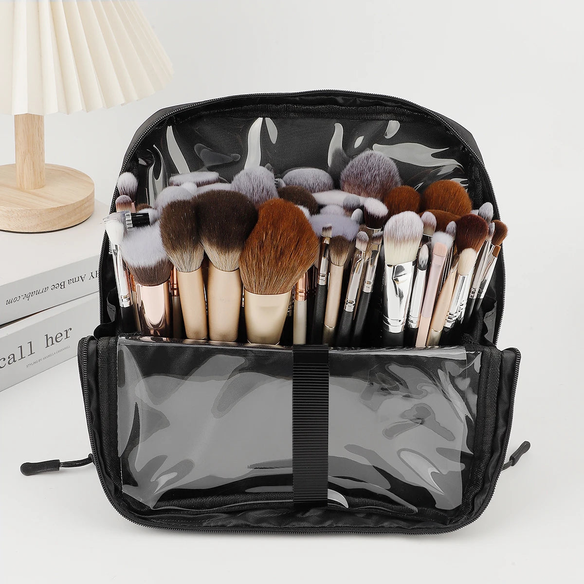 1 Pcs New Niche Makeup Bag Large Capacity Makeup Brush Storage Can Be Diagonal Cross Zipper Bag Portable Simple Wash Storage Bag