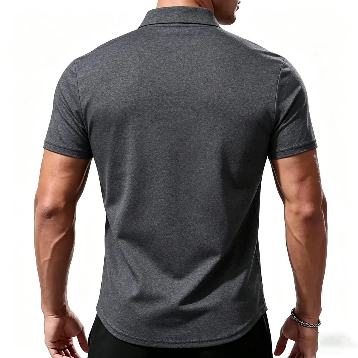 Men's Breathable Mesh Short-Sleeve Polo T-Shirt