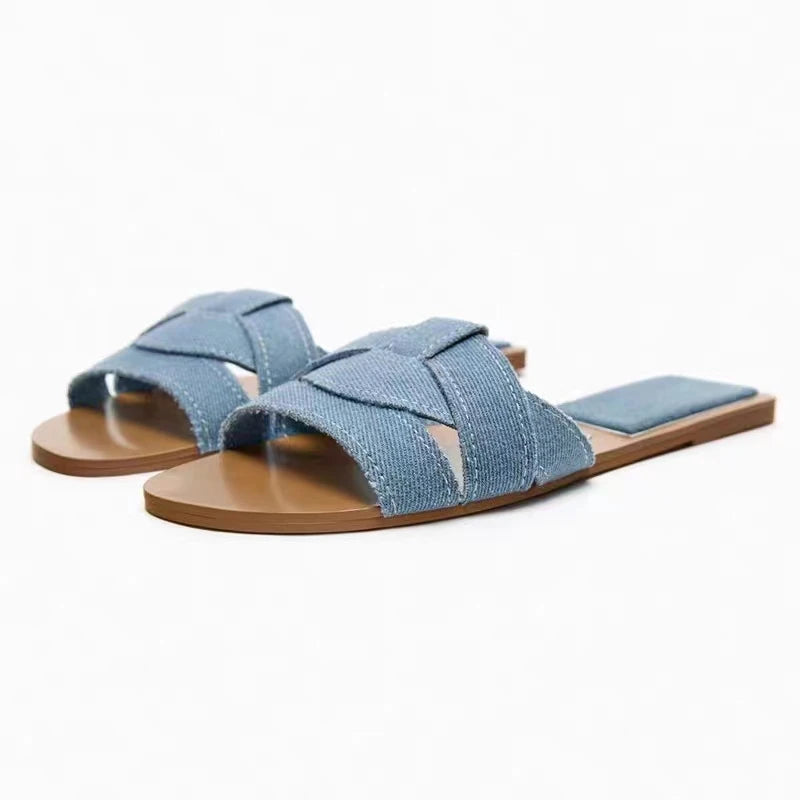 Women's Summer Designer Solid-Color Fashion Slides | Chic Casual Outdoor Slippers