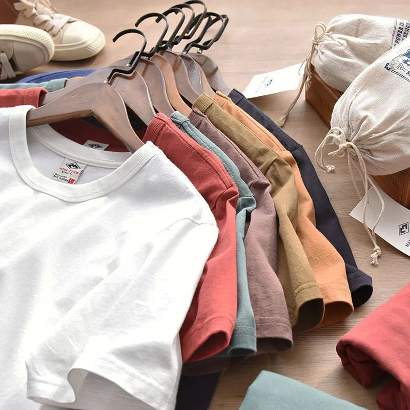 Men's Vintage Washed 100% Cotton Crewneck T-Shirt
