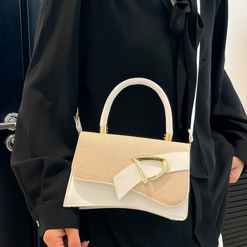 Women's Color-Block Spliced Crossbody Bag & Handheld Small Square Bag