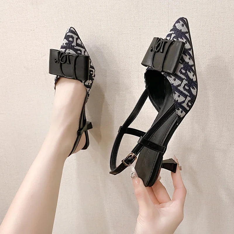 Women's Luxury Embroidered Pointed-Toe High Heel Sandals | Shallow Casual Summer Shoes