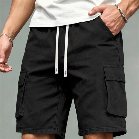 Men's Loose Multi-Pocket Knee-Length Casual Cargo Shorts