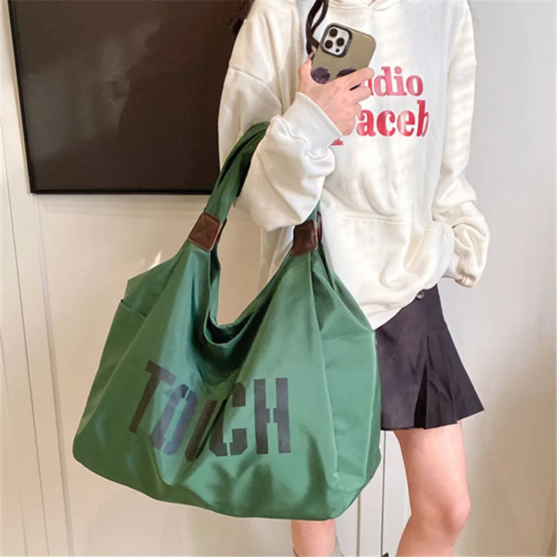 Women's Lightweight Oxford Large Capacity Travel Tote & Yoga Shoulder Bag