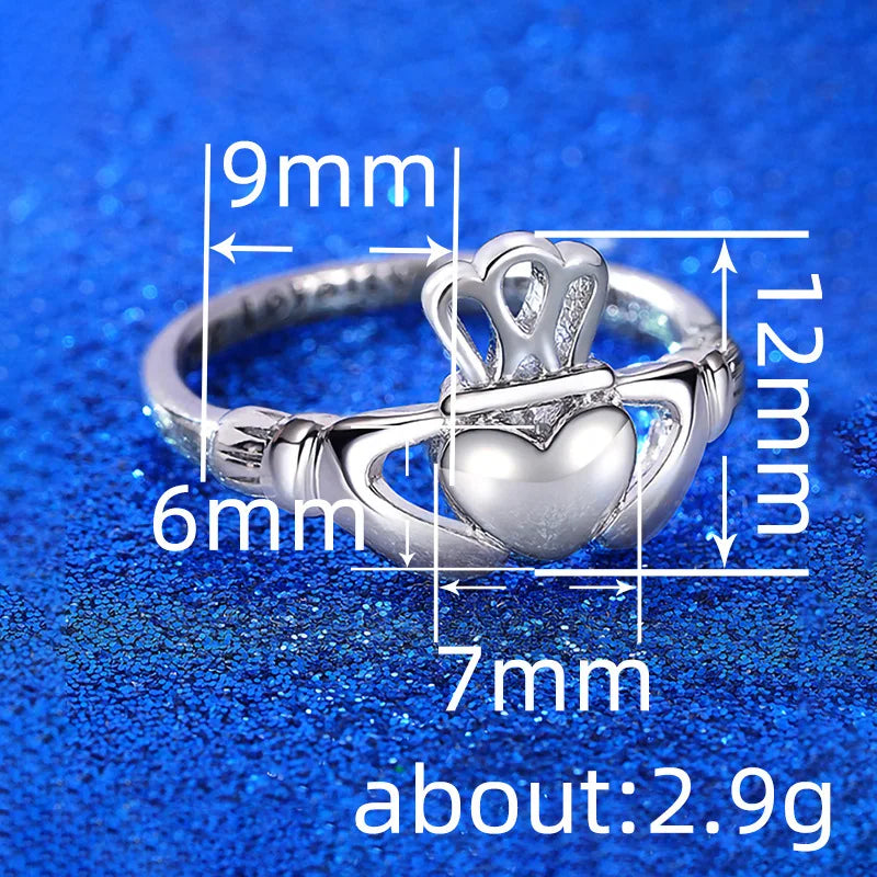 CAOSHI Hand by Hand Love Crown Design Friends Rings for Women Caved Letter "Love Loyalty Friendship" Women Jewelry Fancy Gift