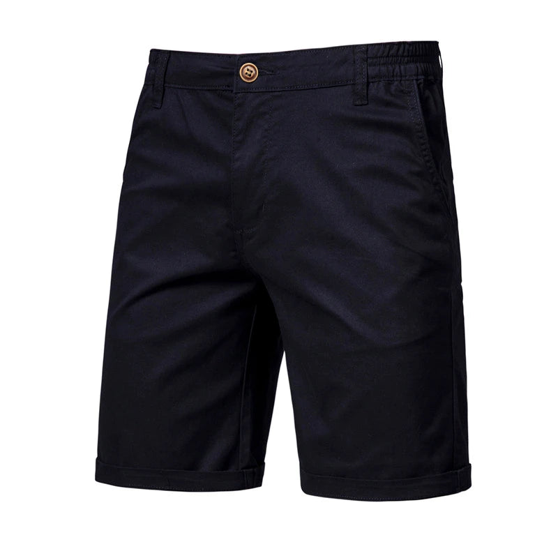 Men's 100% Cotton Elastic Waist Casual Cargo Shorts