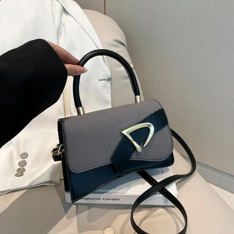 Women's Color-Block Spliced Crossbody Bag & Handheld Small Square Bag