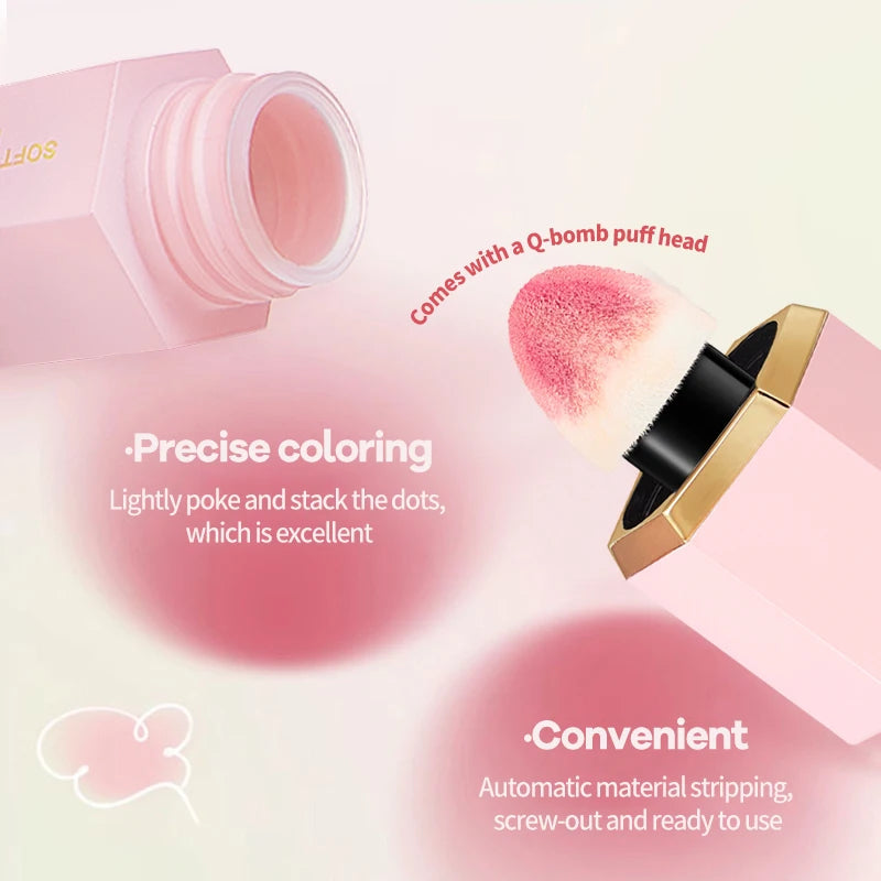 VelvetFlush™ Smooth Liquid Cream Blush – 6 Shades Velvet Matte Pink Blusher