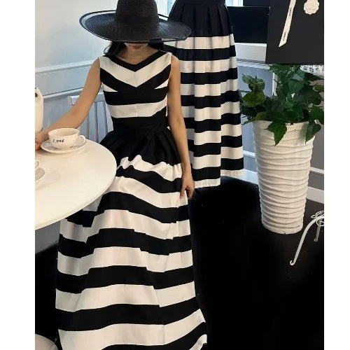 TTQV Summer Loose Print Women's Dress 2026 Fashion V-Neck Short Sleeve Ankle Length Dresses Elegant Classic High Waist Female Dr