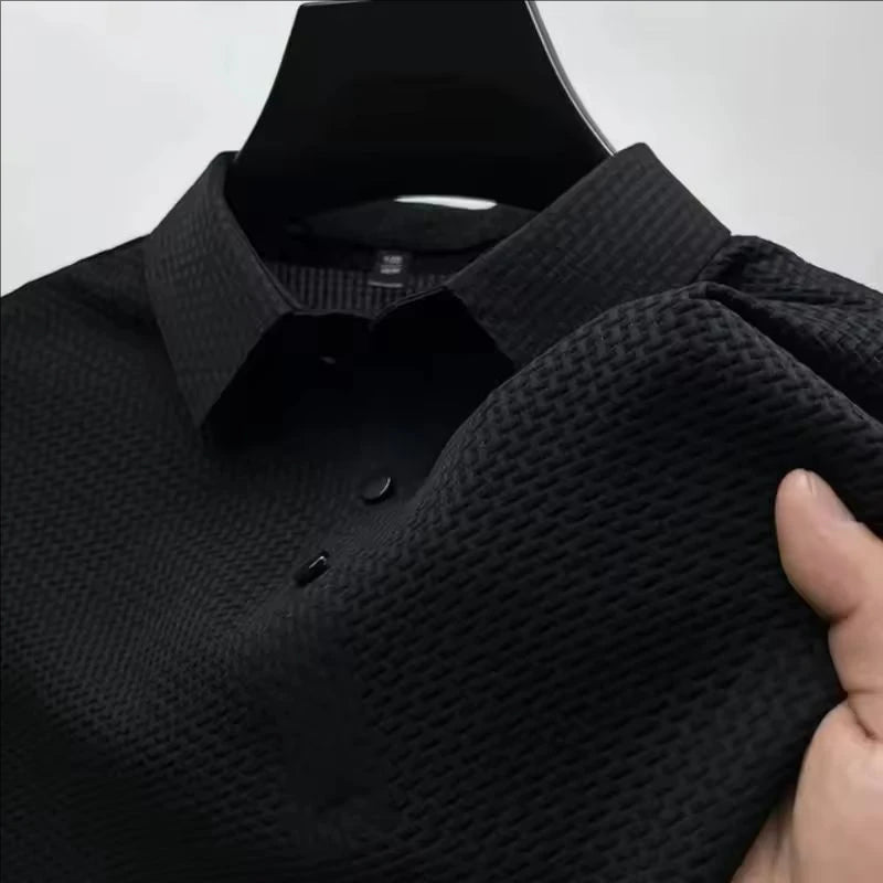Men's Ice Silk Breathable Lapel Polo Shirt