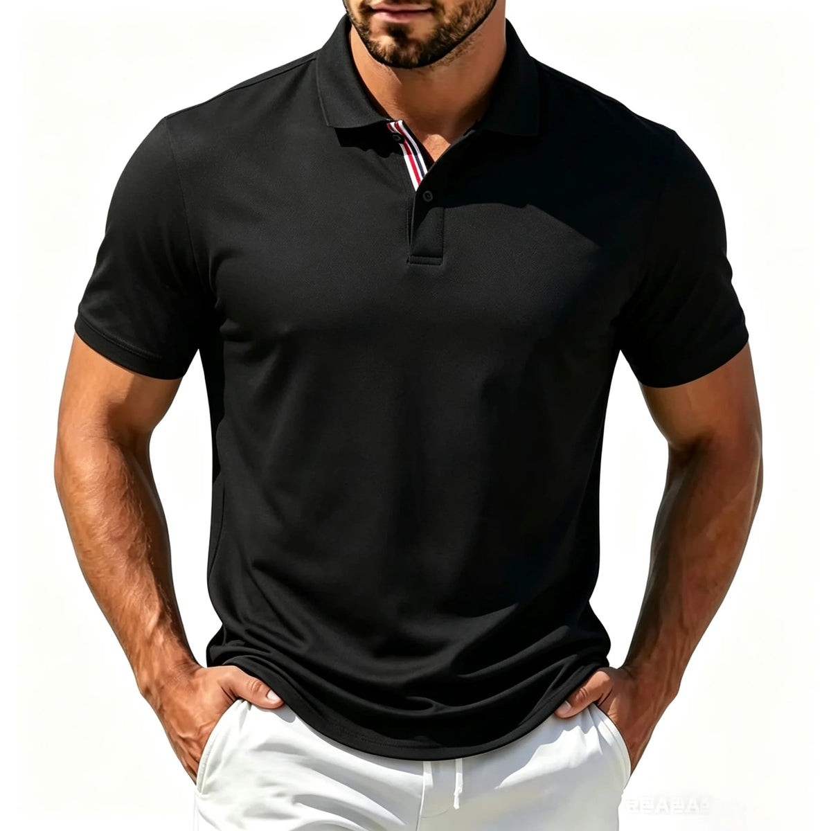 Men's Breathable Mesh Short-Sleeve Polo T-Shirt