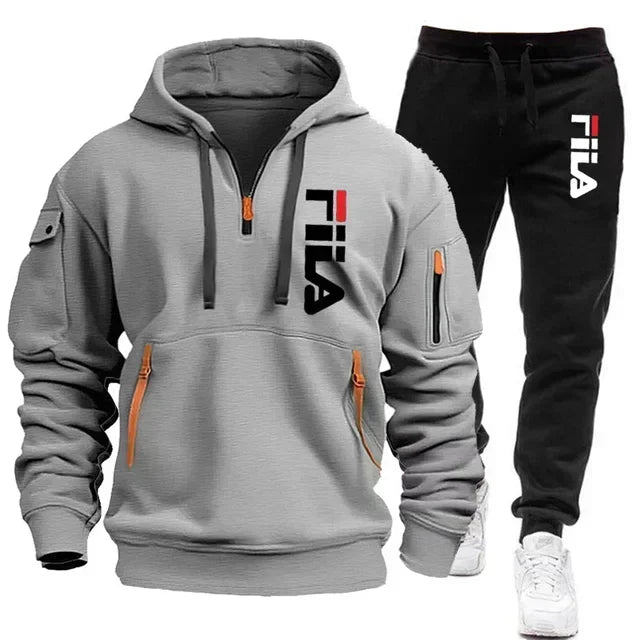 Men's Hooded Sportswear Tracksuit Set (Pullover Hoodie & Matching Joggers)