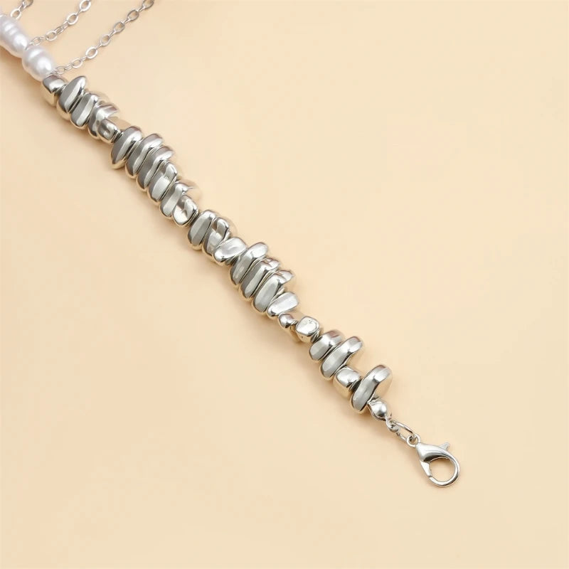Handmade Irregular Bead & Tassel Collarbone Choker Necklace