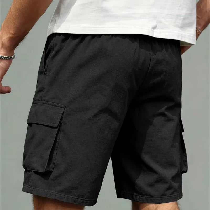 Men's Loose Multi-Pocket Knee-Length Casual Cargo Shorts