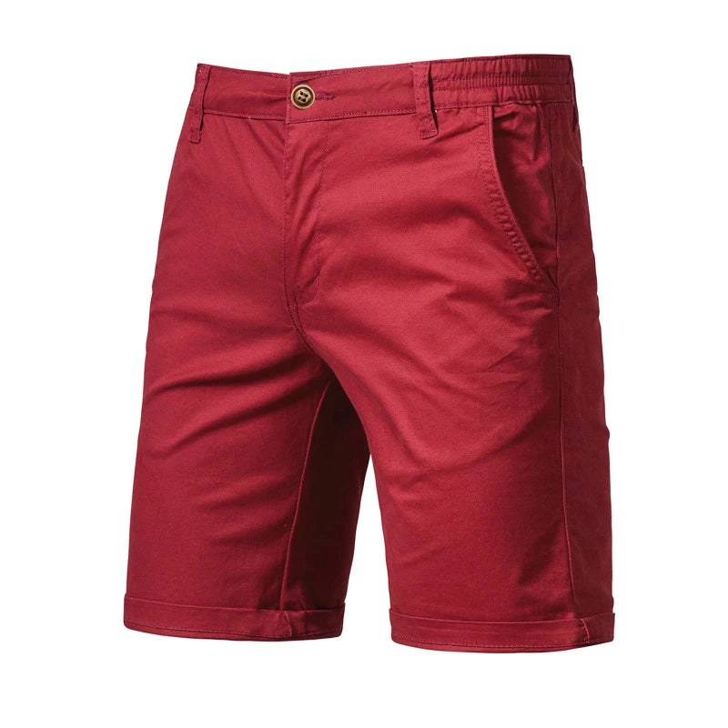 Men's 100% Cotton Elastic Waist Casual Cargo Shorts