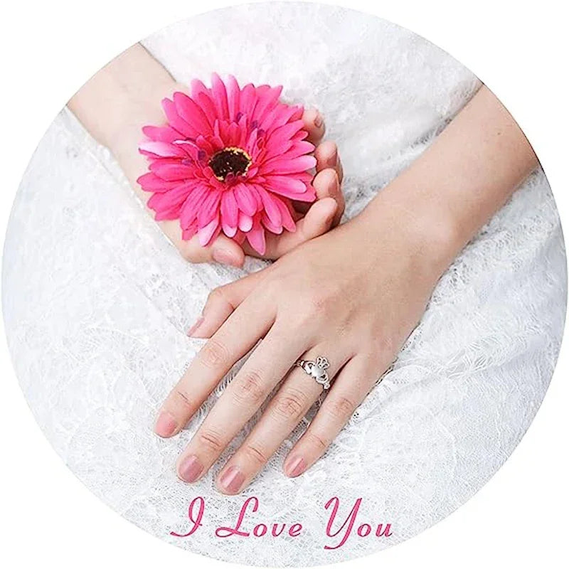 CAOSHI Hand by Hand Love Crown Design Friends Rings for Women Caved Letter "Love Loyalty Friendship" Women Jewelry Fancy Gift