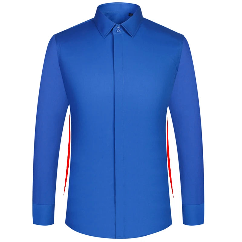 Men's Slim-Fit French Cuff Striped Business Dress Shirt