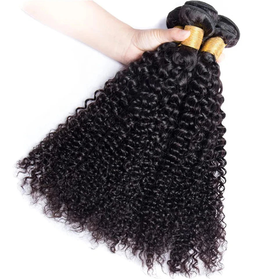 CrownLux™ Peruvian Kinky Curly Remy Bundles